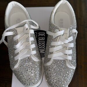 Women's Silver Rhinestone Sneakers